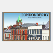 Londonderry / Derry - Magazine Street Rectangular Stickers