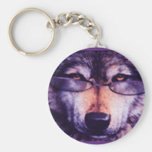 Lone Purple Wolf Key Chain