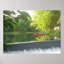 Lonely Red Canoe Poster