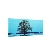 Lonely Tree in a Winter Landscape Gallery Wrapped Canvas