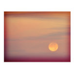 Lonesome - full moon in an orange sky postcard