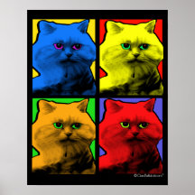 Long Haired Cat Pop Art By Request Print