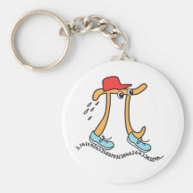 Long Running Pi - Funny Pi Guy Key Chains