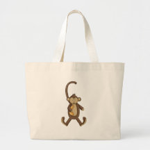 Long Tailed Monkey Tote Bags