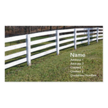 long white wooden post and rail fence business cards