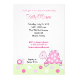 Lonnie's Pink Turtle Baby Shower Invitation