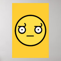 Look of Disapproval Smiley Face Print