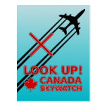 Look Up Canada Sky Watch Black Chemtrail Plane Postcards