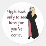 Looking Back Round Stickers