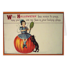 Looking Glass (Vintage Halloween Card)