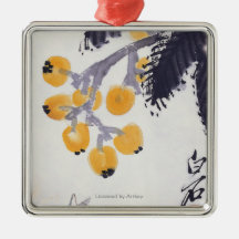 Loquats and a Grasshopper Christmas Tree Ornament