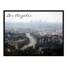 los angeles city view post card