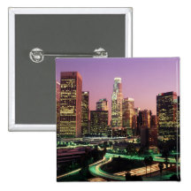 Los Angeles Night Lights Pinback Button