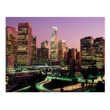 Los Angeles Night Lights Postcard