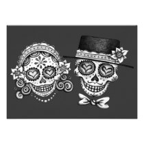 Los Novios Day of the Dead Invitations invitations