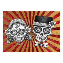 Los Novios Day of the Dead Invitations invitations