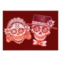 Los Novios Day of the Dead Invitations invitations