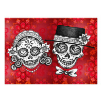 Los Novios Day of the Dead Invitations invitations