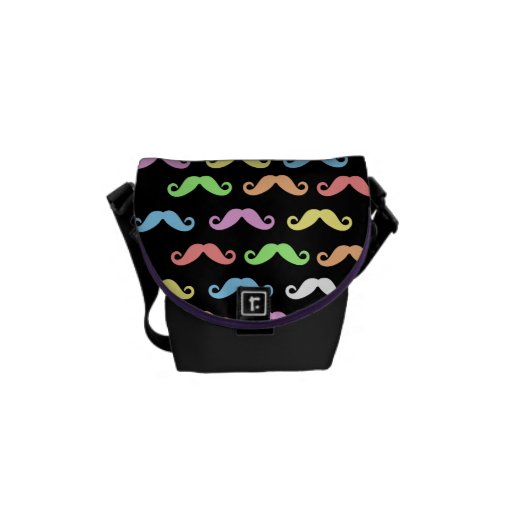 Lots of Moustaches (black) Messenger Bags