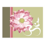 Lotus Flower, Yoga & Om Postcard