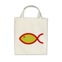 LOUD Fish - Gold with Red Canvas Bag