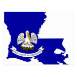 Louisiana Flag Map Post Card