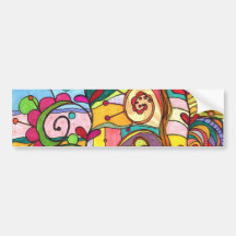 "Love and Color" Illustration by Paisley In Paris™ Bumper Stickers