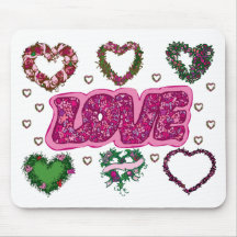 Love and Heart Wreaths Mouse Pads