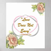Love Biblical Message" Love Does Not Envy" Post. Poster