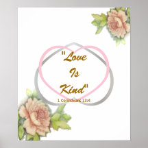 Love Biblical Message" Love Is Kind" Poster