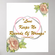 Love Biblical Message" Love Keeps No Records... Posters