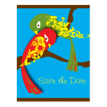 love bird, Save the Date stamp Post Cards
