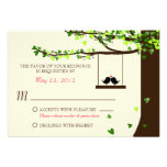 Love Birds Falling Hearts Oak Tree RSVP Personalised Invites