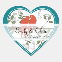 Love Birds Sitting in a Tree Wedding Sticker