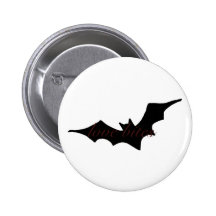 Love Bites Vampire Bat Pinback Buttons