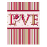 LOVE BUG BUBBLE & STRIPES by SHARON SHARPE Postcard
