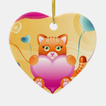 Love Cat Christmas Ornaments