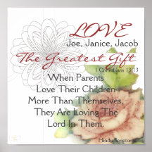 Love Children, The Greatest Gift Personalised Posters