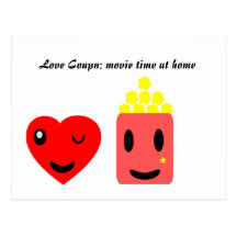 Love Coupon: movie time at home Postcards