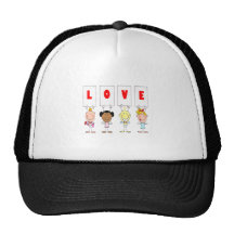 love cupid stick figures different nationalities trucker hats