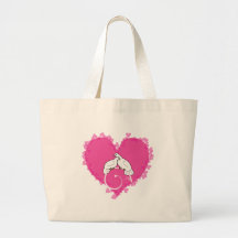 Love Doves in a Heart Tote Bags