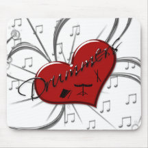 Love Drummers Heart Mousepad