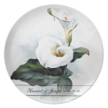 Love Glistens/Elegant White Calla Lily Party Plate