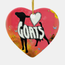 LOVE GOATS CHRISTMAST HEART ORNAMENT
