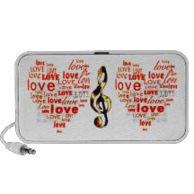 Love Heart Doodle Laptop Speaker