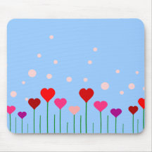 Love Heart Field Mouse Pads