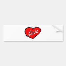 Love Heart Valentine Bumper Stickers