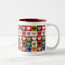 Love Hearts Quilt Coffee Mugs