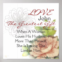 Love Husband, The Greatest Gift Personalised Post, Print