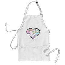 Love in all languages Heart Apron